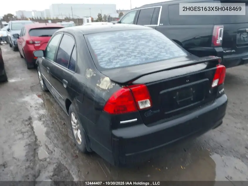 2HGES163X5H048469 2005 Honda Civic Dx Vp