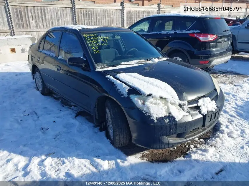 2HGES16685H045791 2005 Honda Civic