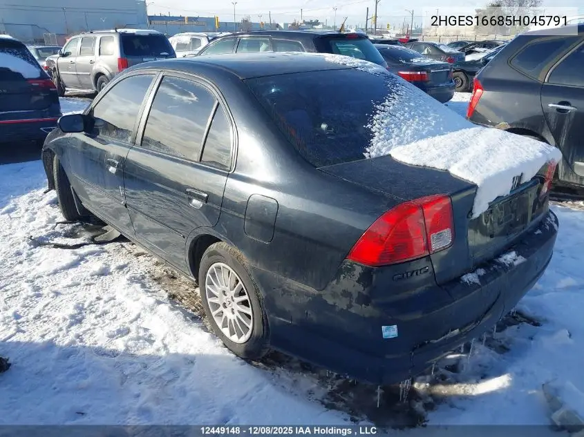 2HGES16685H045791 2005 Honda Civic