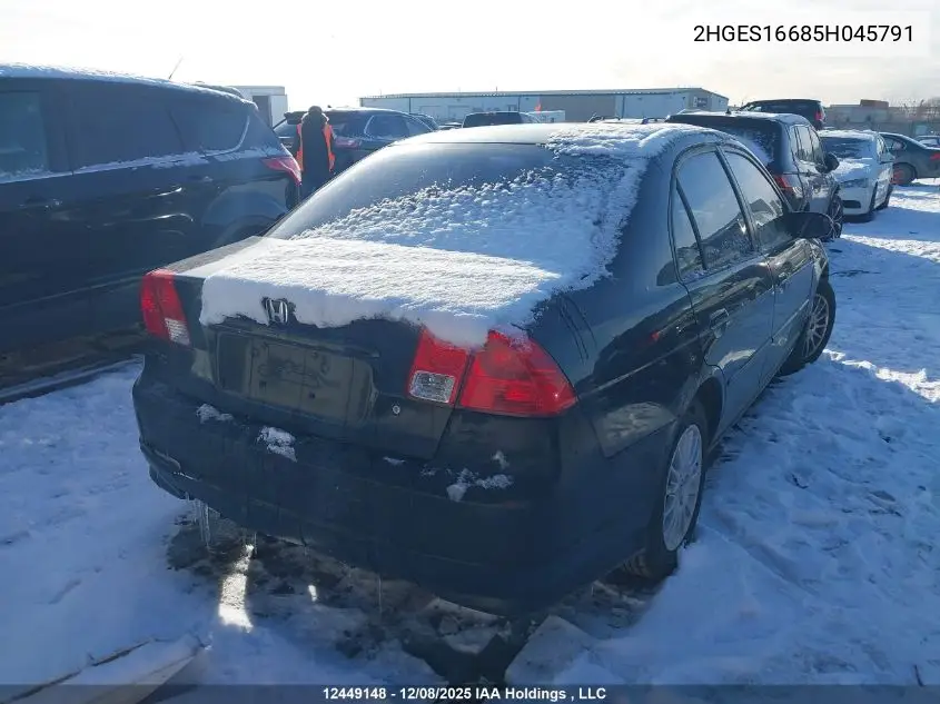 2HGES16685H045791 2005 Honda Civic