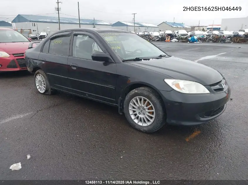 2HGES16625H046449 2005 Honda Civic Lx
