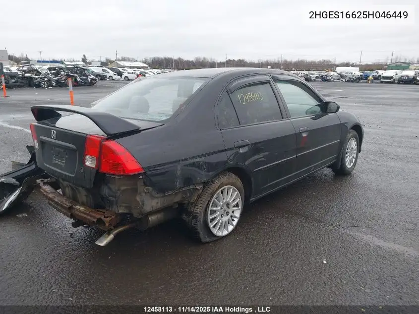 2HGES16625H046449 2005 Honda Civic Lx