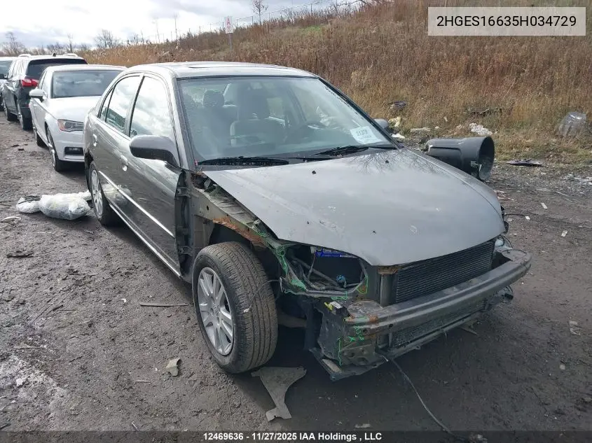 2HGES16635H034729 2005 Honda Civic Lx-G