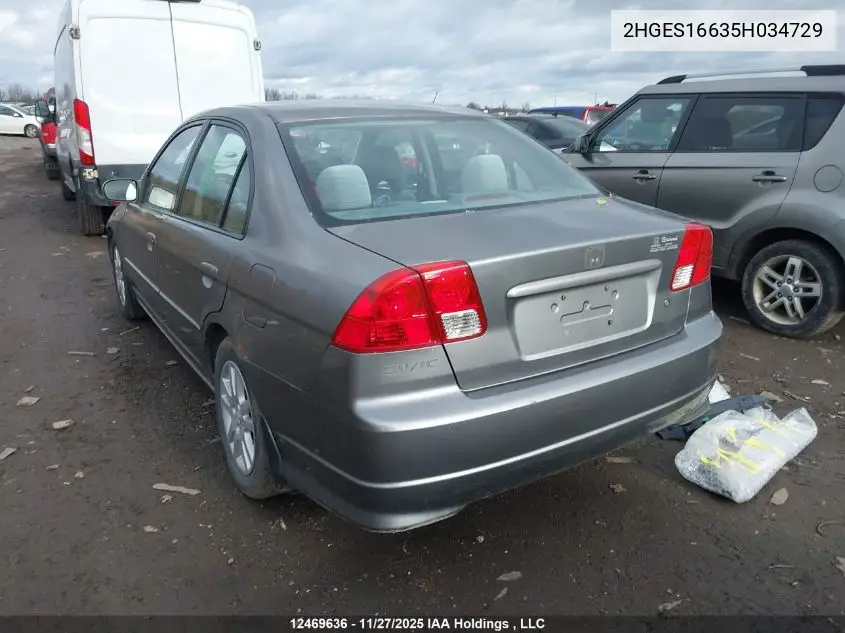 2HGES16635H034729 2005 Honda Civic Lx-G