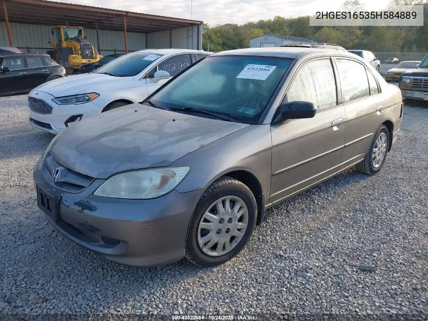 2HGES16535H584889 2005 Honda Civic Lx