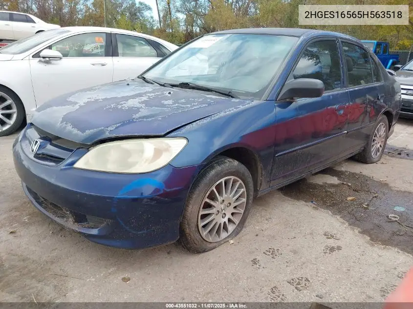 2HGES16565H563518 2005 Honda Civic Lx