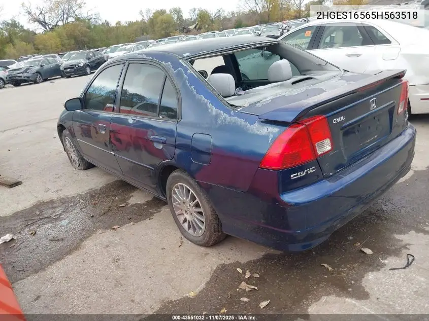 2HGES16565H563518 2005 Honda Civic Lx
