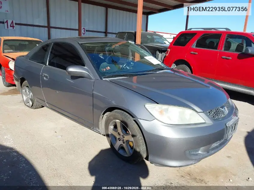 1HGEM22935L077356 2005 Honda Civic Ex