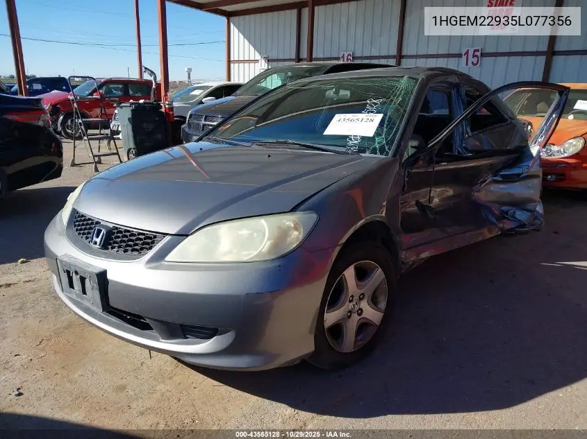 1HGEM22935L077356 2005 Honda Civic Ex