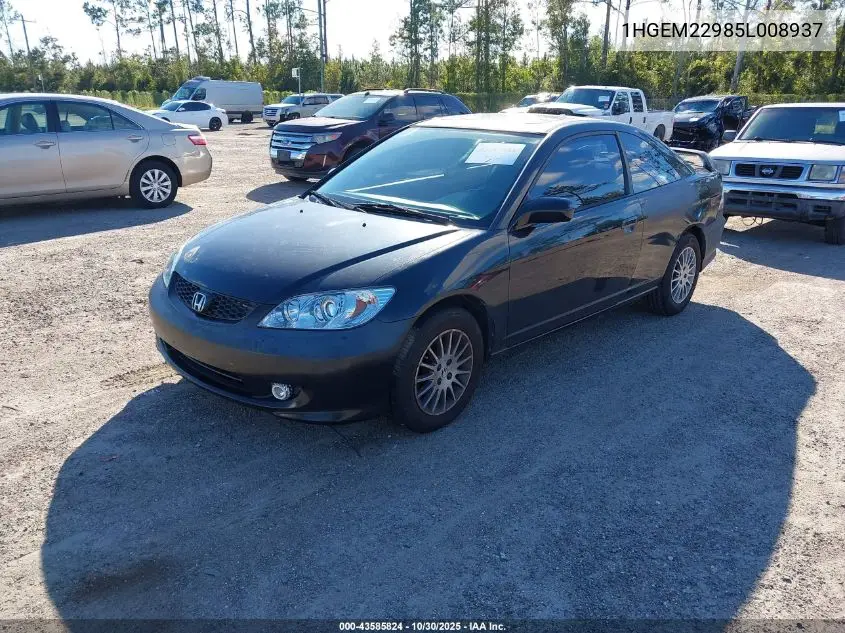 1HGEM22985L008937 2005 Honda Civic Ex