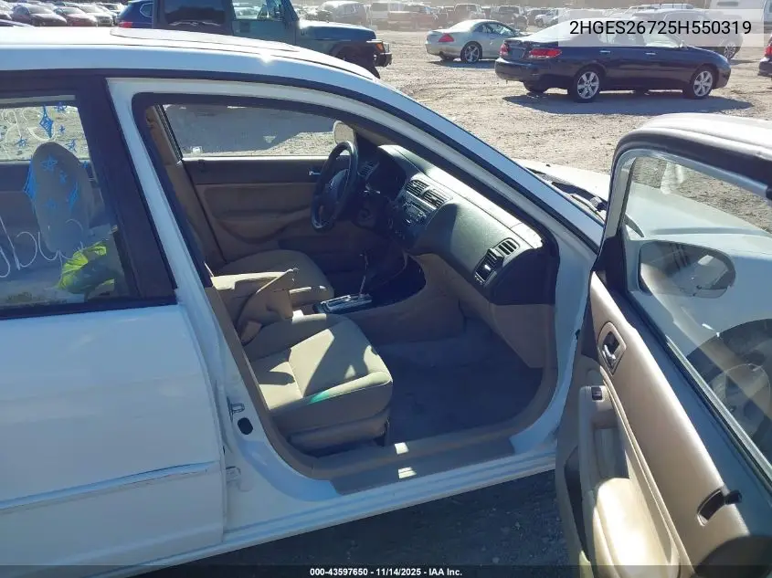 2HGES26725H550319 2005 Honda Civic Ex
