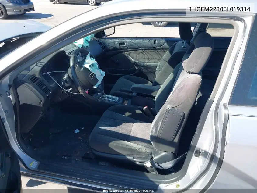 1HGEM22305L019314 2005 Honda Civic Vp