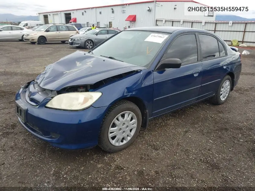 2HGES15535H559475 2005 Honda Civic Lx