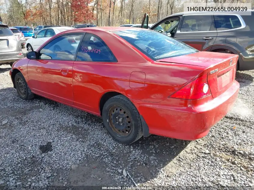1HGEM22665L004939 2005 Honda Civic Lx