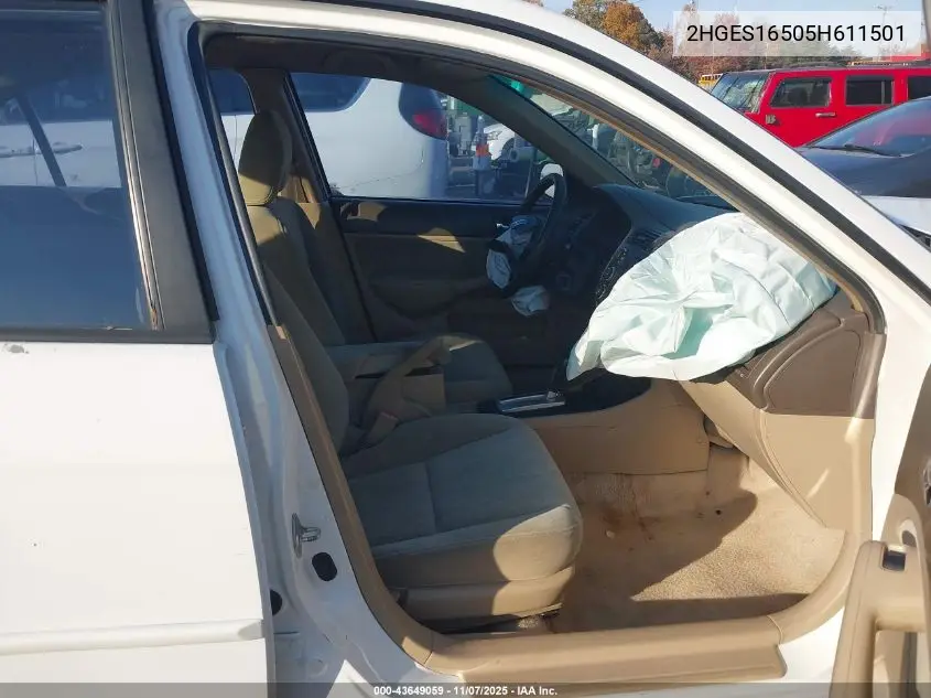 2HGES16505H611501 2005 Honda Civic Lx