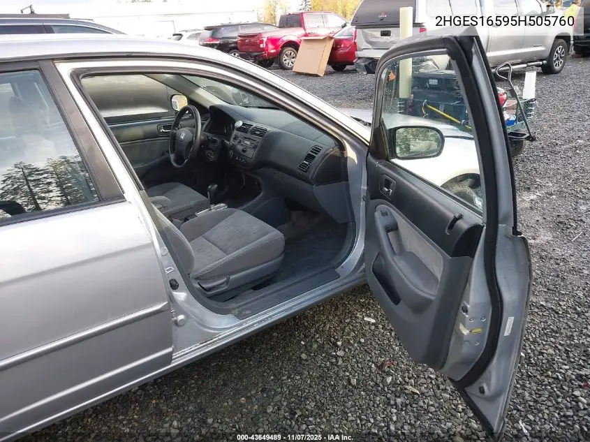 2HGES16595H505760 2005 Honda Civic Lx