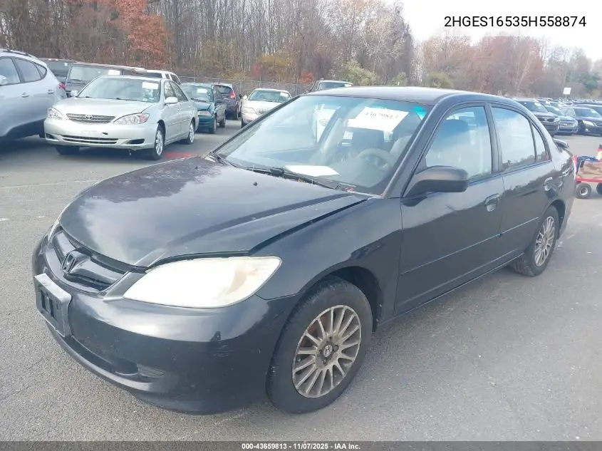 2HGES16535H558874 2005 Honda Civic Lx