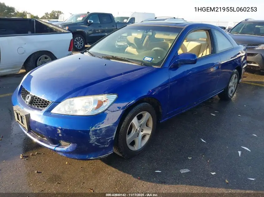 1HGEM21955L060253 2005 Honda Civic Ex