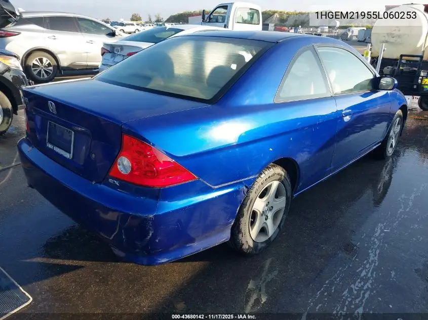 1HGEM21955L060253 2005 Honda Civic Ex