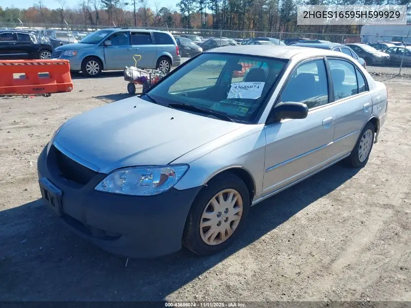 2HGES16595H599929 2005 Honda Civic Lx