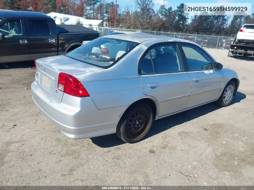 2HGES16595H599929 2005 Honda Civic Lx