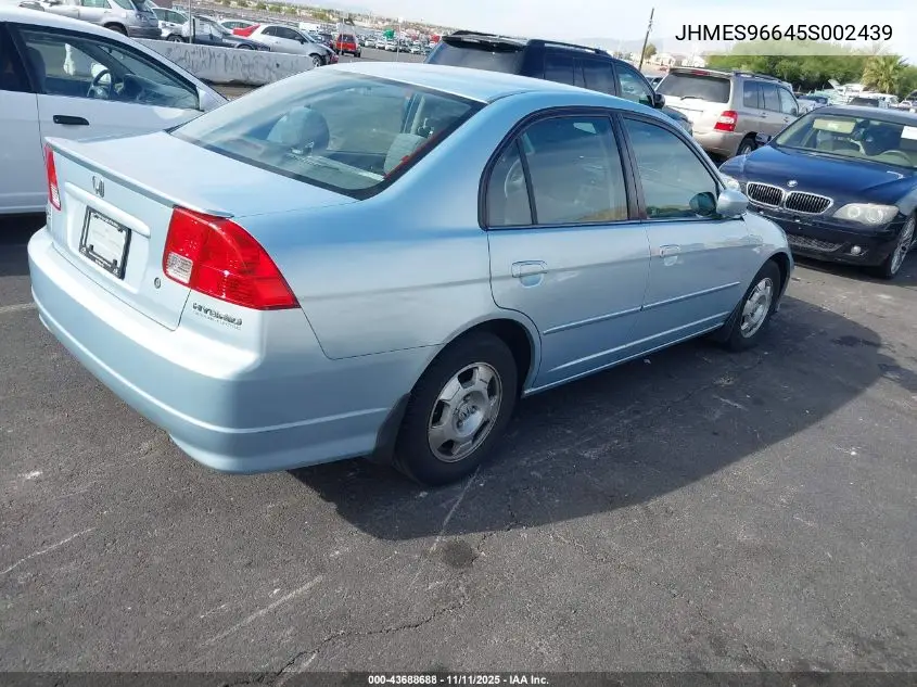 JHMES96645S002439 2005 Honda Civic Hybrid