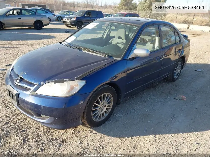 2HGES26705H538461 2005 Honda Civic Ex