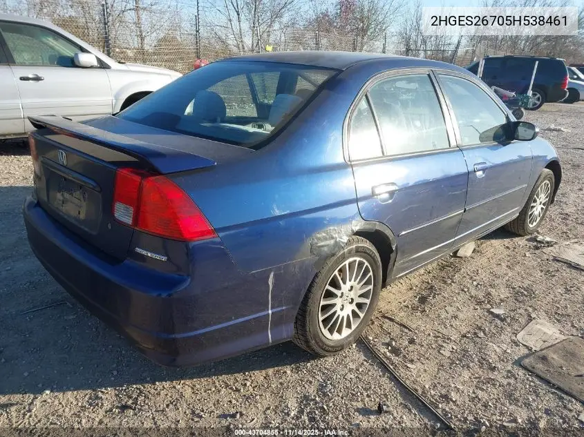 2HGES26705H538461 2005 Honda Civic Ex