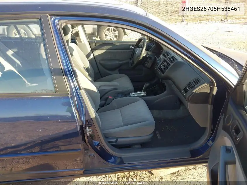 2HGES26705H538461 2005 Honda Civic Ex