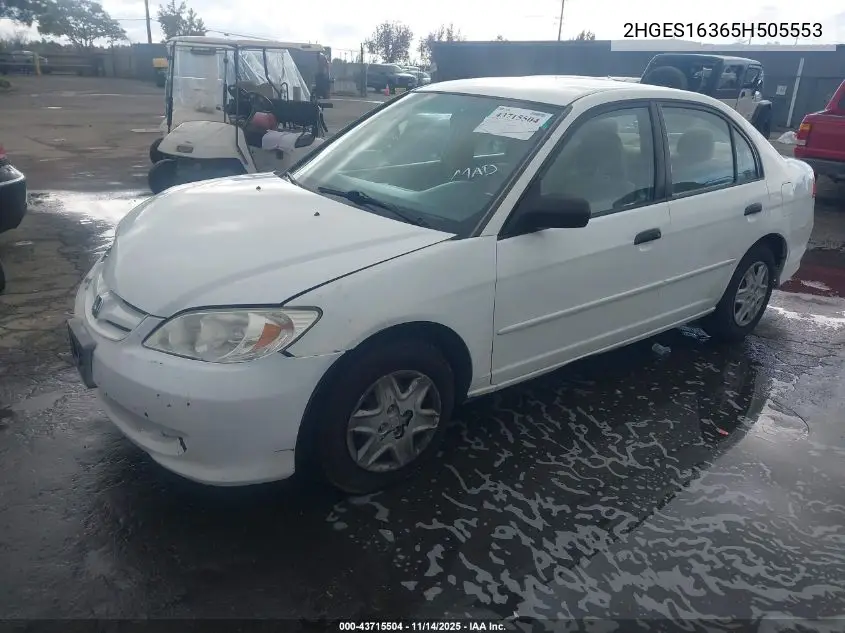 2HGES16365H505553 2005 Honda Civic Vp