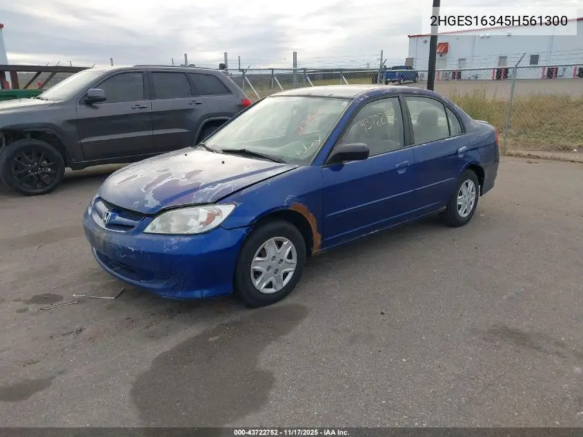 2HGES16345H561300 2005 Honda Civic Vp