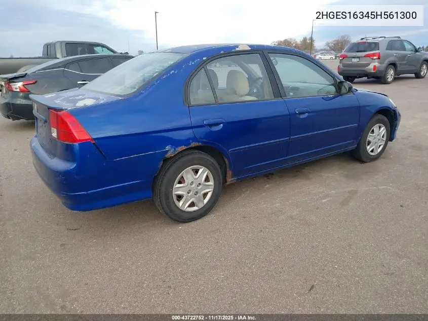 2HGES16345H561300 2005 Honda Civic Vp