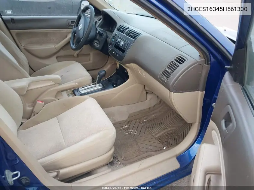 2HGES16345H561300 2005 Honda Civic Vp