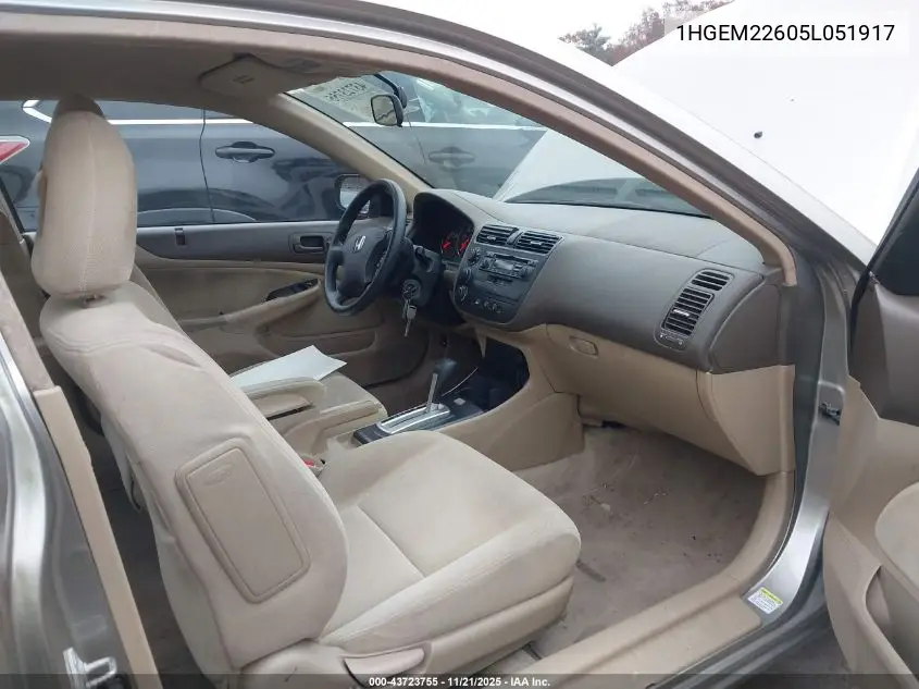 1HGEM22605L051917 2005 Honda Civic Lx