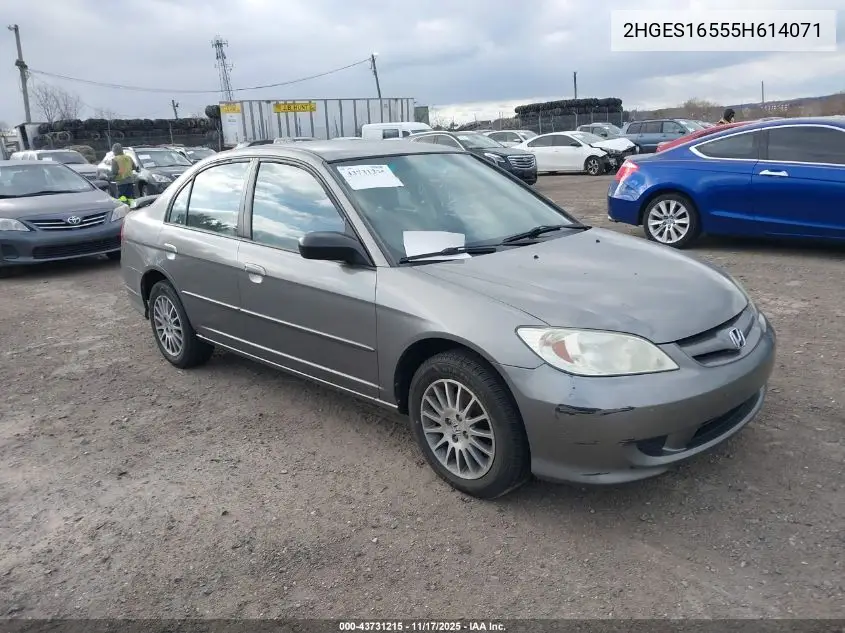 2HGES16555H614071 2005 Honda Civic Lx