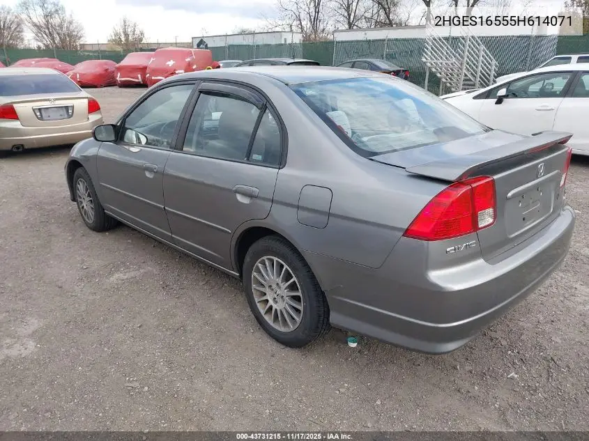 2HGES16555H614071 2005 Honda Civic Lx