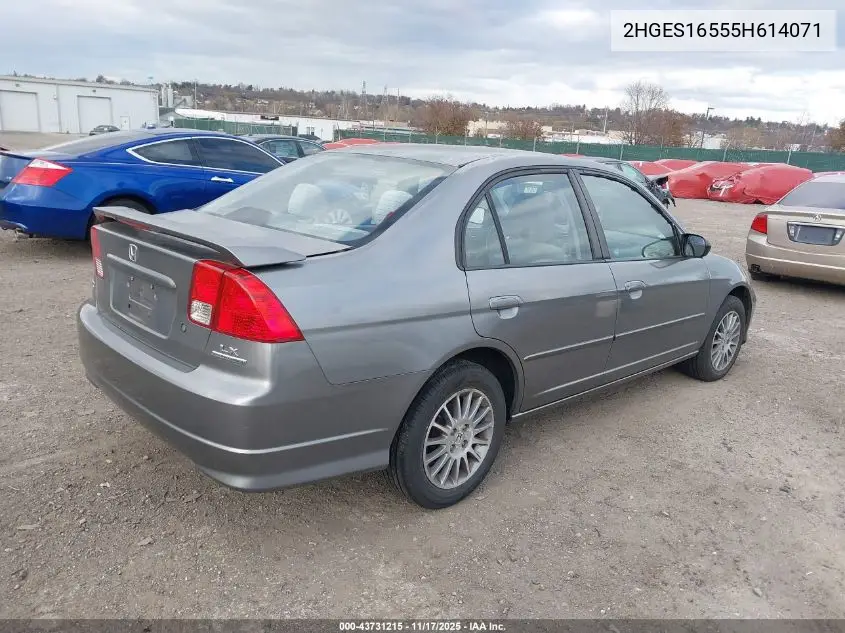 2HGES16555H614071 2005 Honda Civic Lx