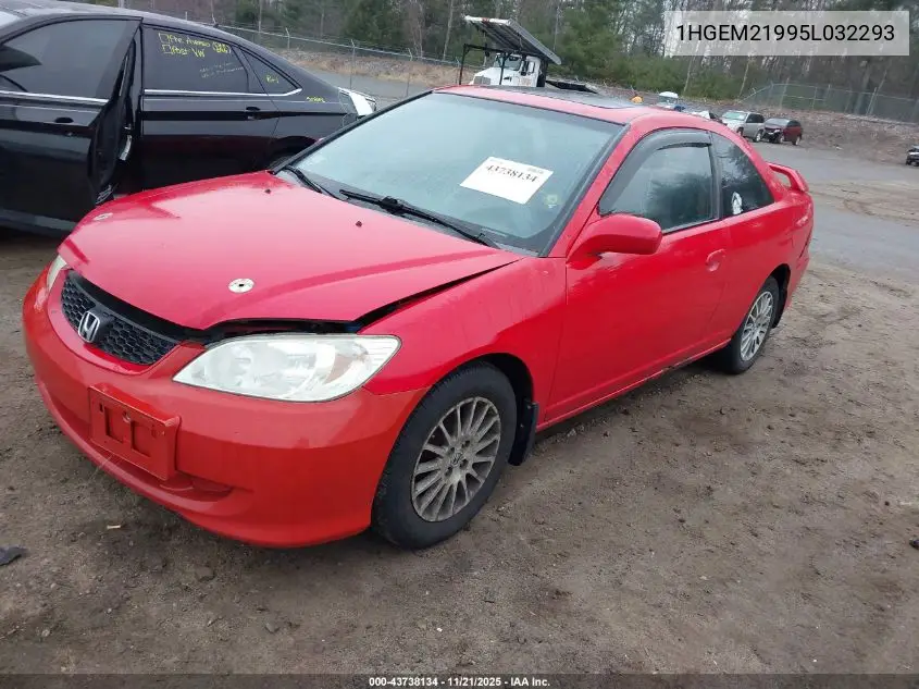 1HGEM21995L032293 2005 Honda Civic Ex