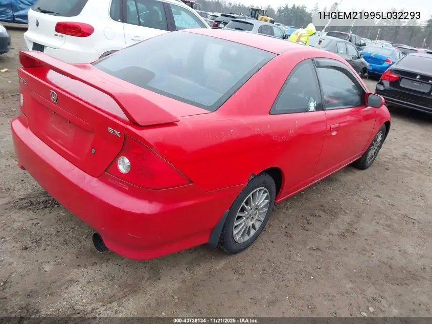 1HGEM21995L032293 2005 Honda Civic Ex