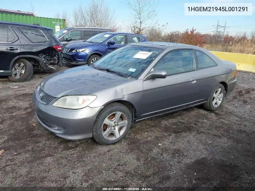 1HGEM21945L001291 2005 Honda Civic Ex