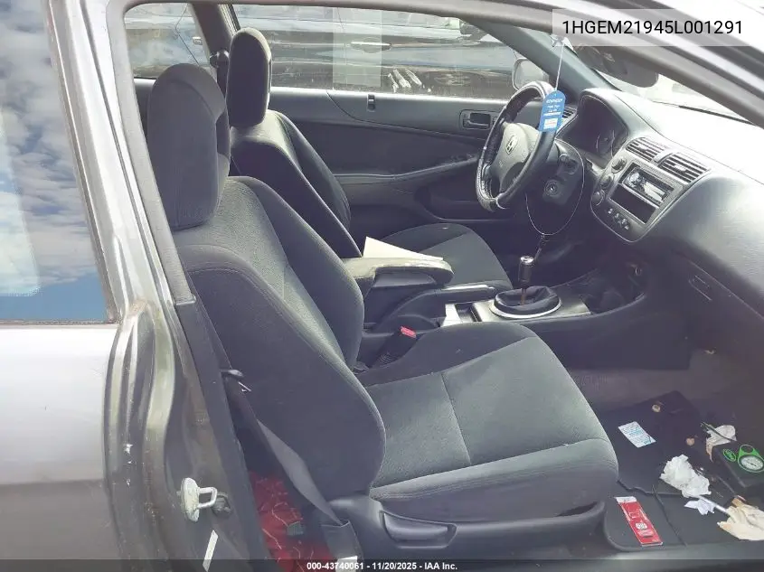 1HGEM21945L001291 2005 Honda Civic Ex