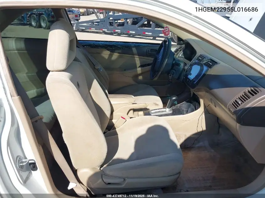 1HGEM22955L016686 2005 Honda Civic Ex