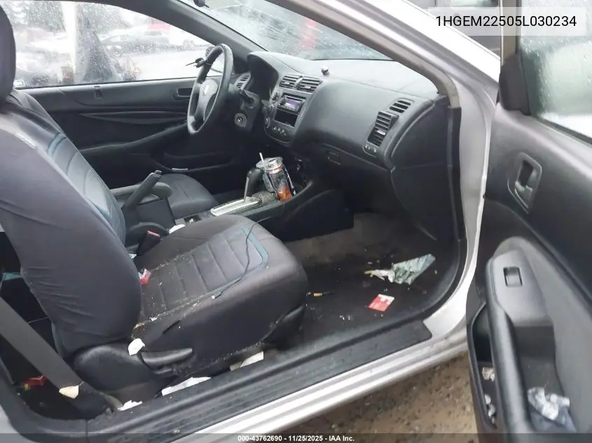 1HGEM22505L030234 2005 Honda Civic Lx