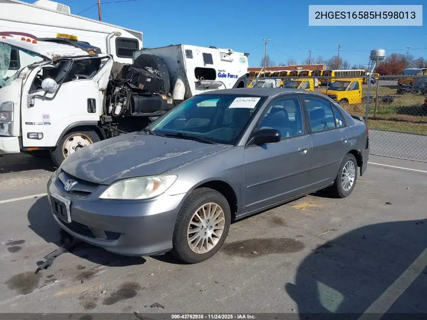 2HGES16585H598013 2005 Honda Civic Lx