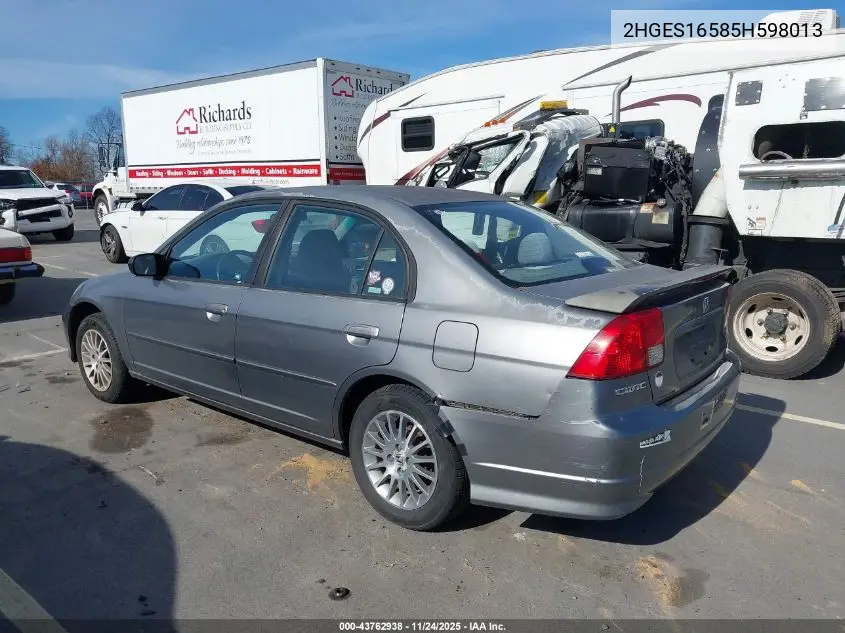 2HGES16585H598013 2005 Honda Civic Lx