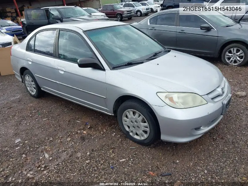 2HGES16515H543046 2005 Honda Civic Lx
