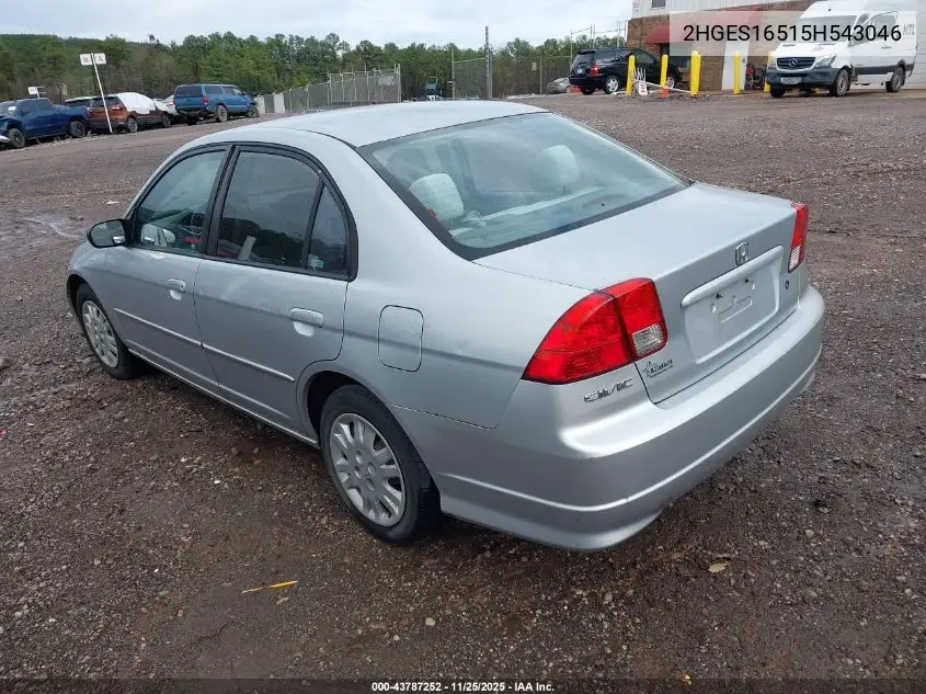 2HGES16515H543046 2005 Honda Civic Lx