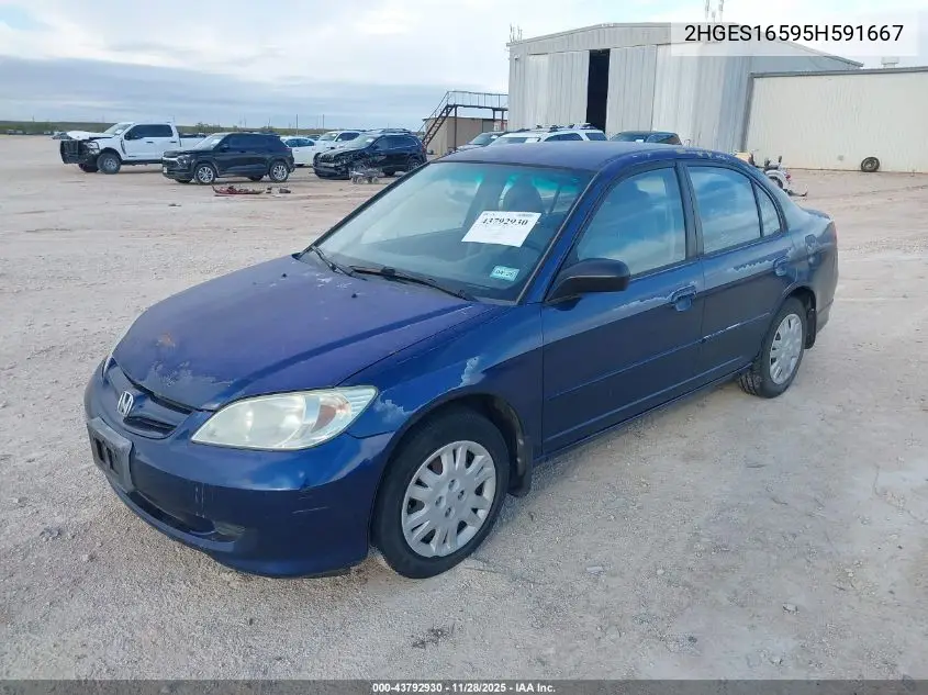 2HGES16595H591667 2005 Honda Civic Lx