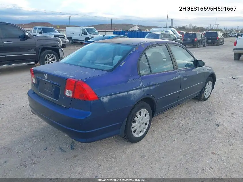 2HGES16595H591667 2005 Honda Civic Lx
