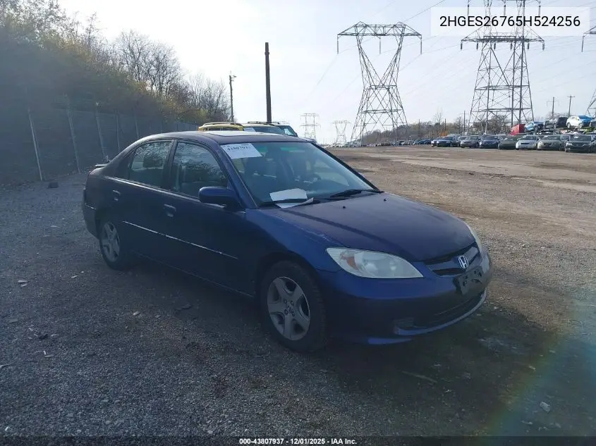 2HGES26765H524256 2005 Honda Civic Ex